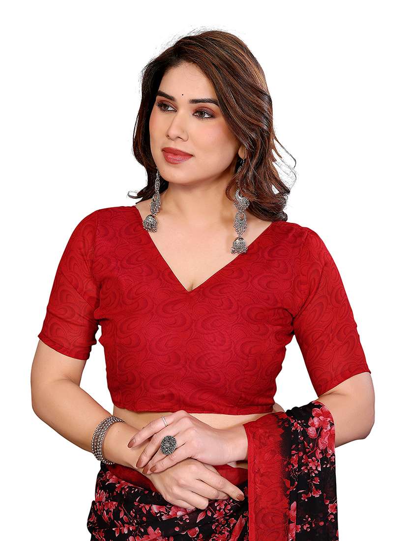 women pack of 2 printed saree with blouse - 22445496 -  Standard Image - 4