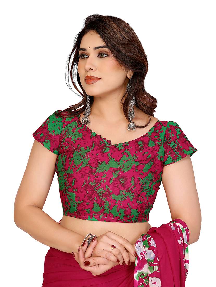 women pack of 2 printed saree with blouse - 22445528 -  Standard Image - 4