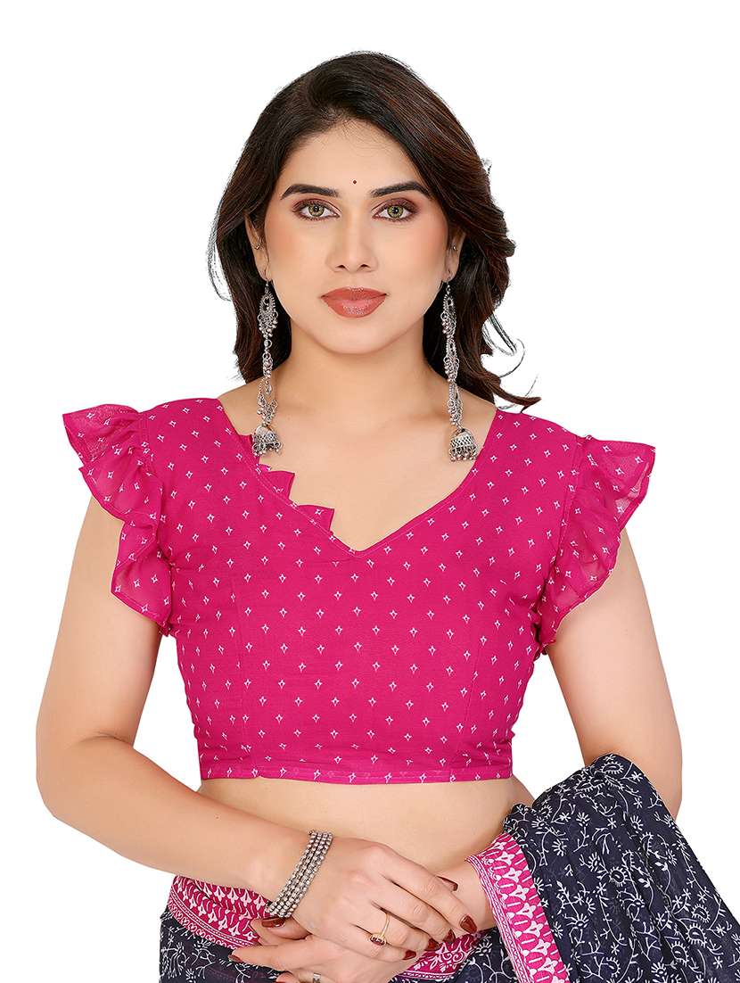 women pack of 2 printed saree with blouse - 22445686 -  Standard Image - 4