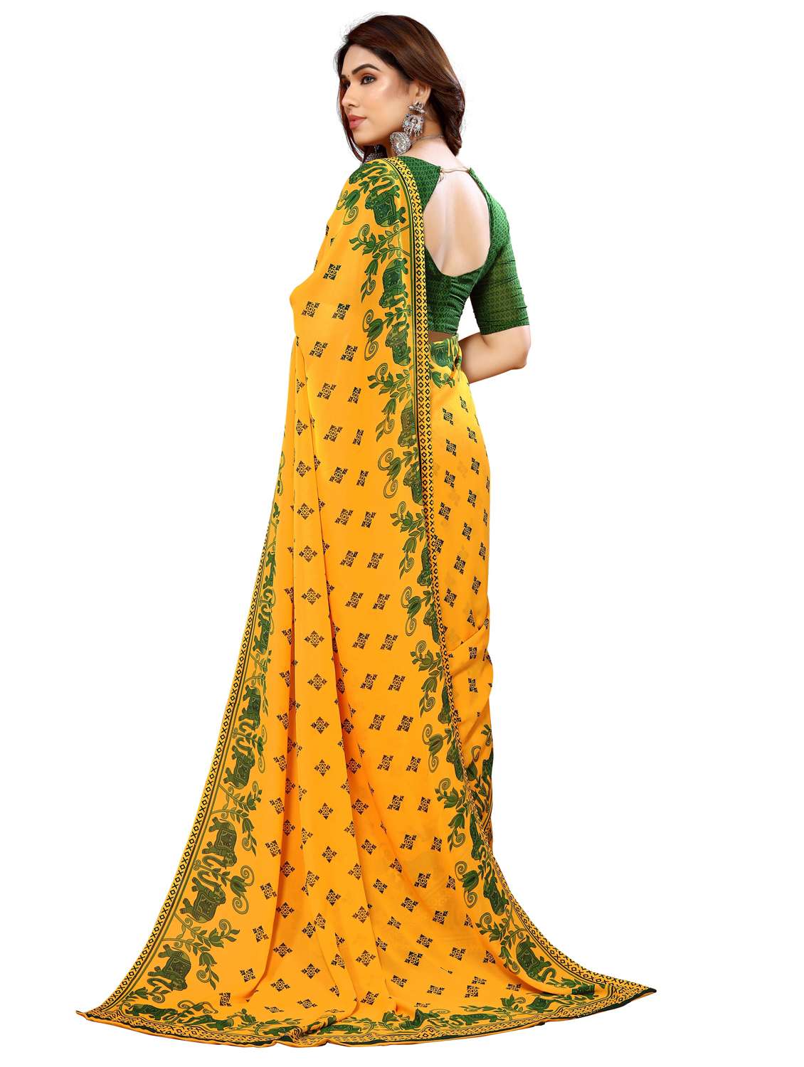 women pack of 2 printed saree with blouse - 22445840 -  Standard Image - 1