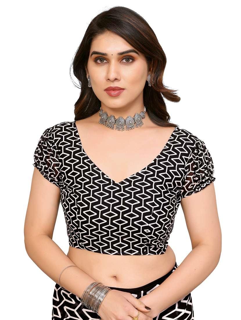women pack of 2 printed saree with blouse - 22445864 -  Standard Image - 4