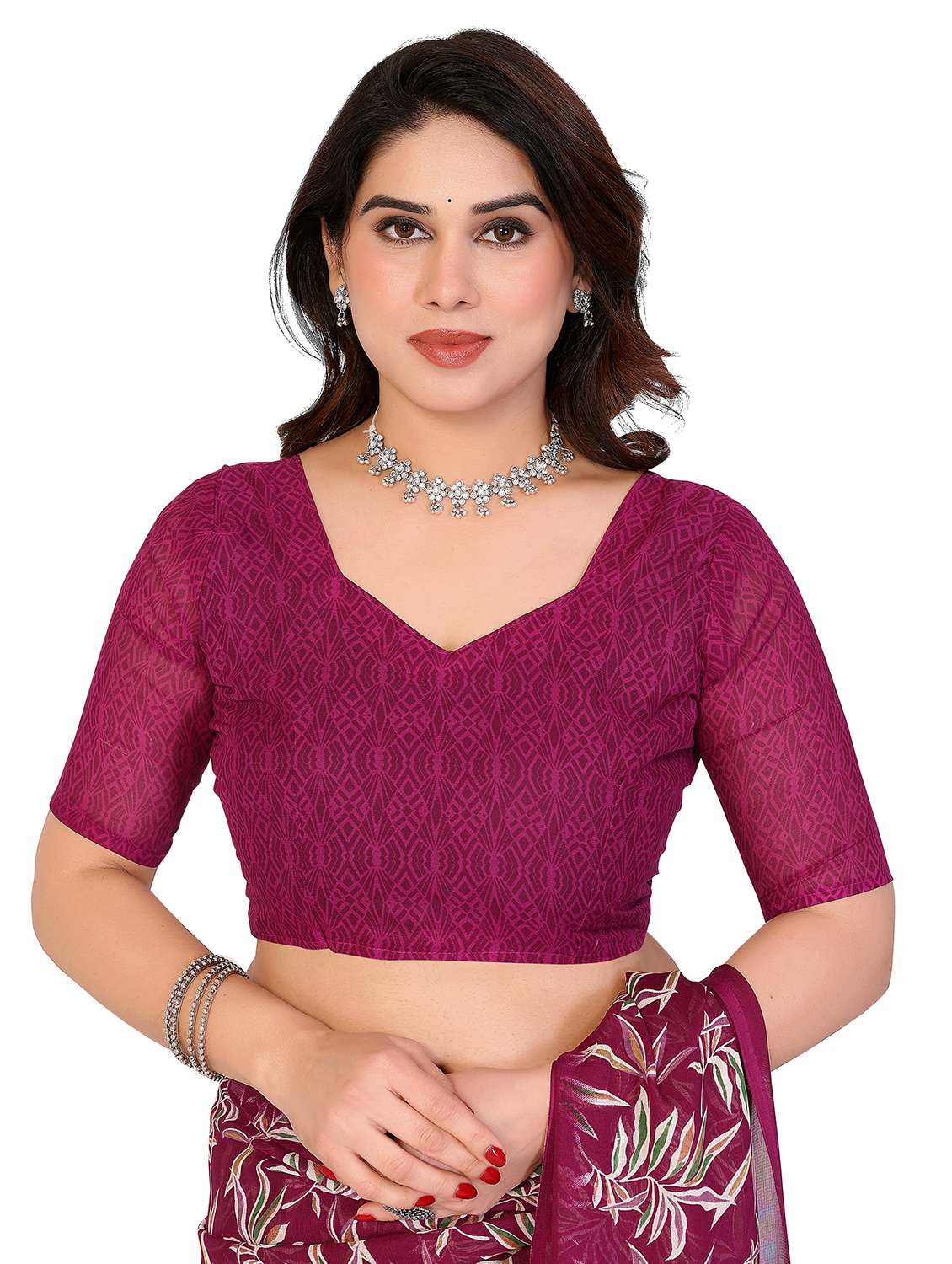 women pack of 2 printed saree with blouse - 22445924 -  Standard Image - 4