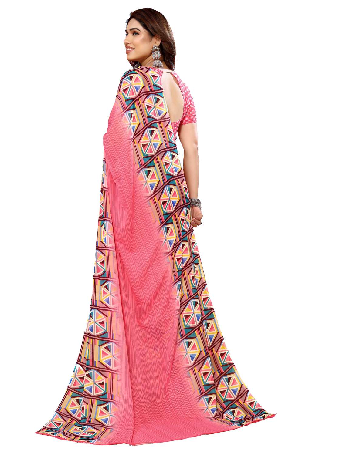 women pack of 2 printed saree with blouse - 22446291 -  Standard Image - 1