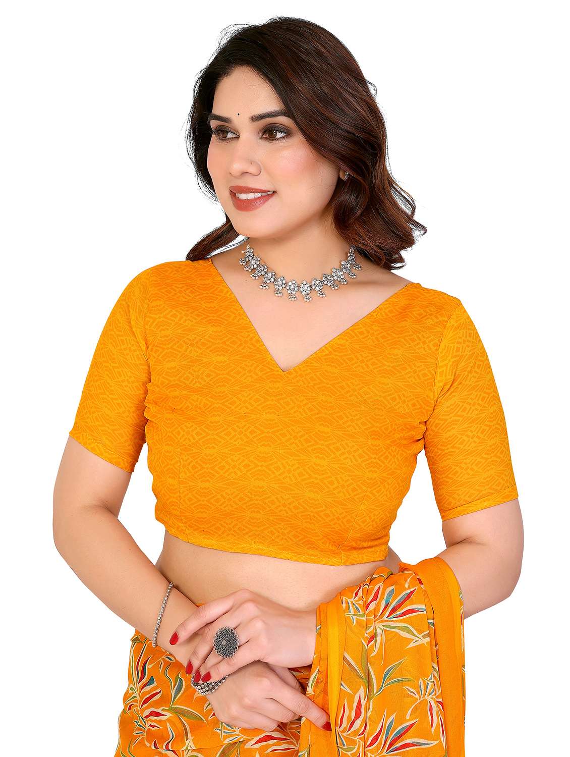 women pack of 2 printed saree with blouse - 22446372 -  Standard Image - 4