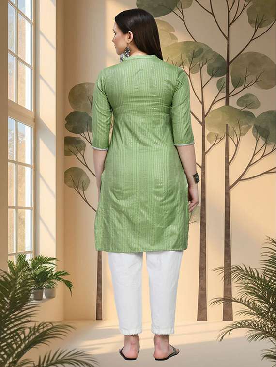 women self design mandarin neck kurta pant set - 22446554 -  Standard Image - 4