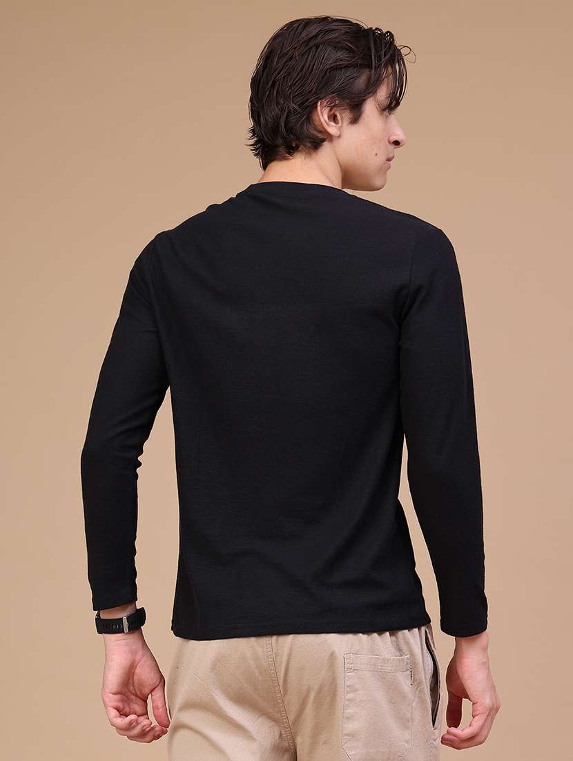 Men Typographic Long Sleeves Regular Fit T-shirt - 22446608 -  Standard Image - 4