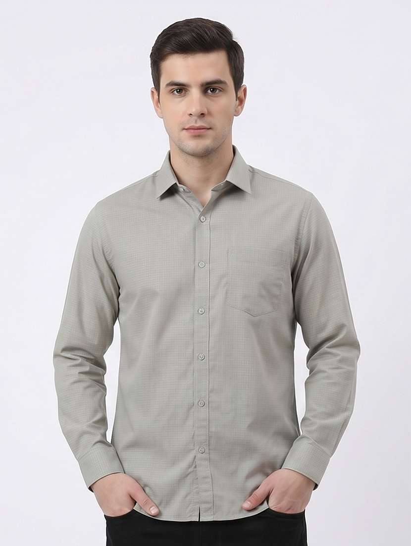 men checkered long sleeve regular fit casual shirt