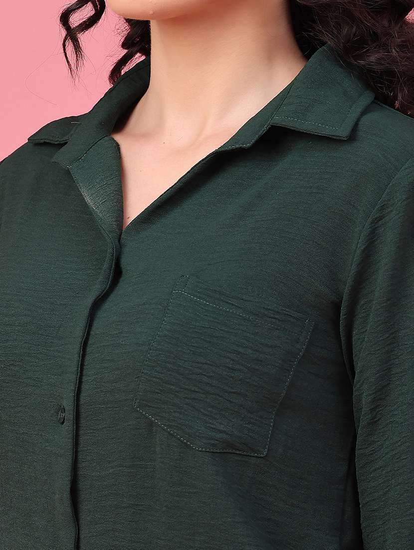 women solid long sleeves regular shirt - 22446706 -  Standard Image - 1