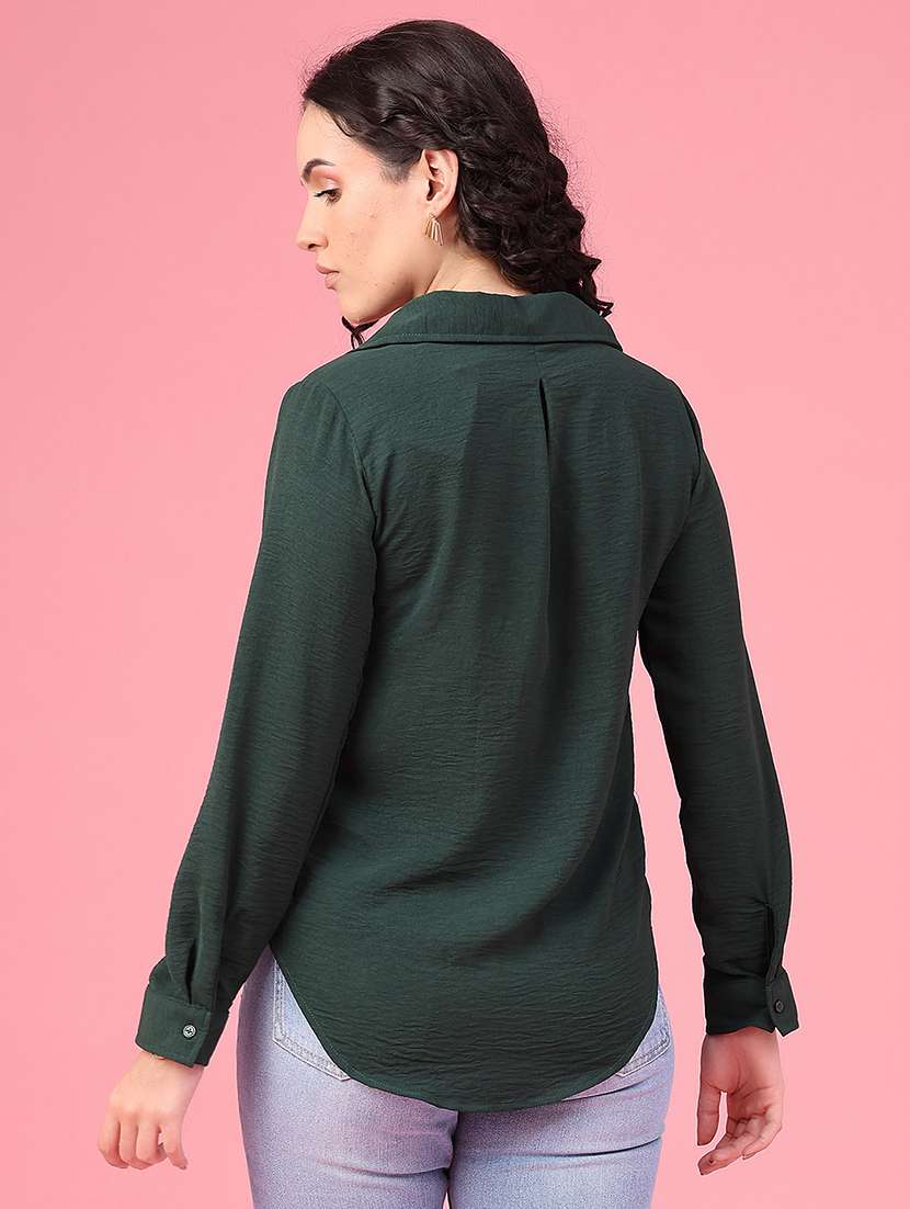 women solid long sleeves regular shirt - 22446706 -  Standard Image - 4