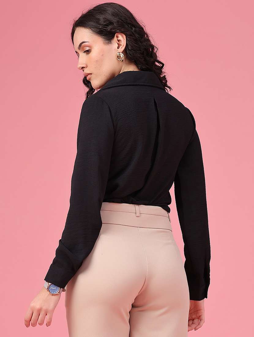 women solid long sleeves regular fit shirt - 22446707 -  Standard Image - 4