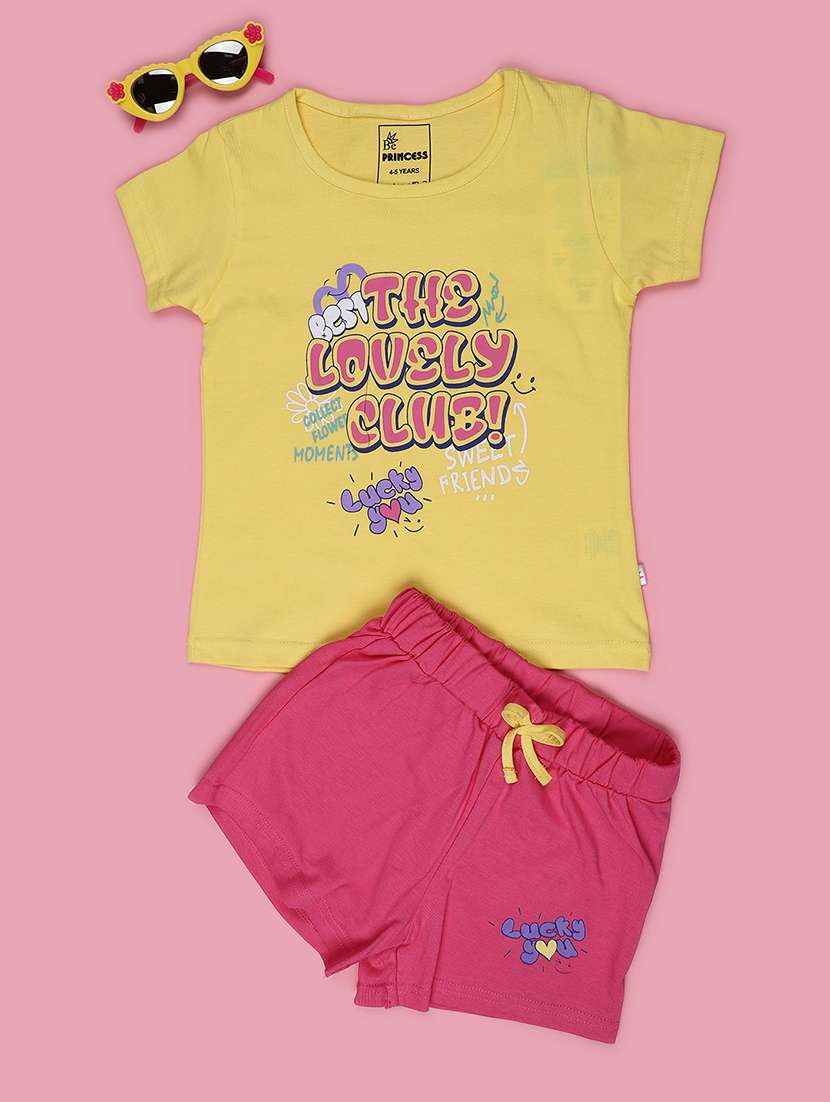 girls printed short sleeves top and shorts set - 22446899 -  Standard Image - 1