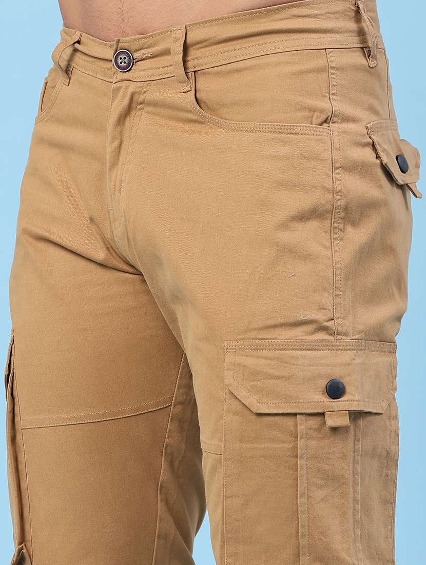men solid mid rise regular fit cargo  - 22446971 -  Standard Image - 1