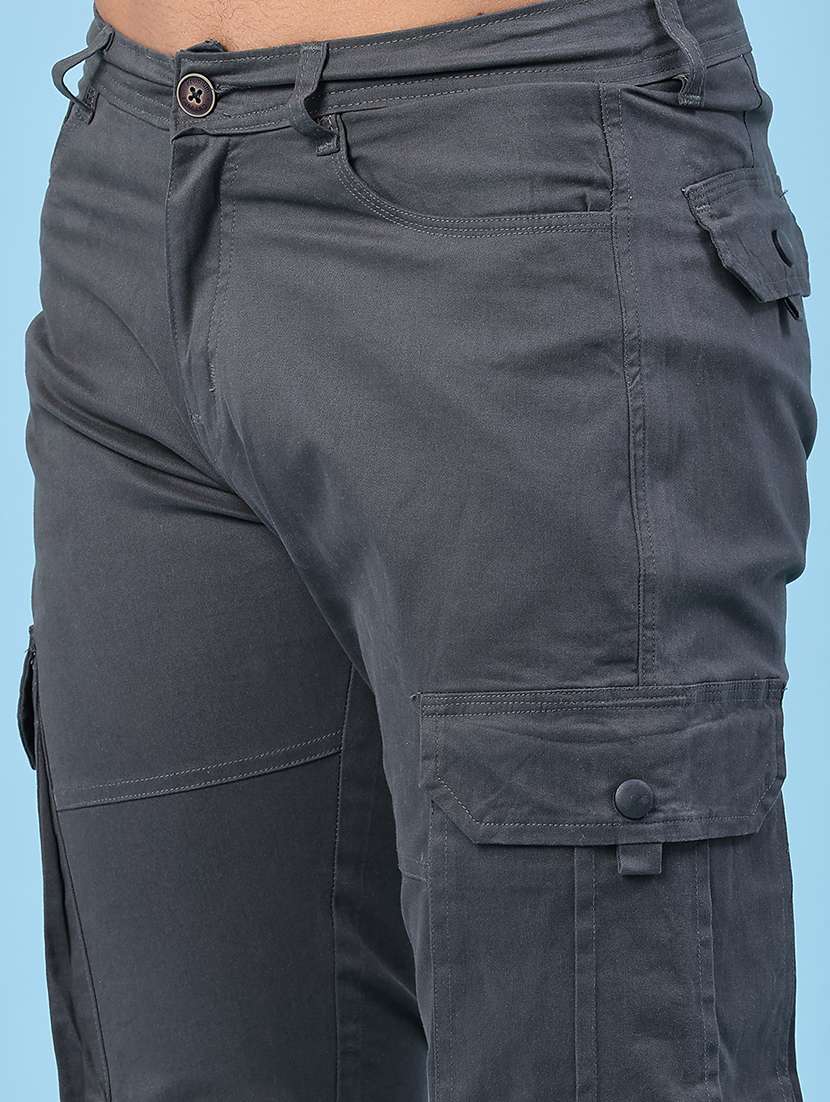 men solid mid rise regular fit cargo  - 22446973 -  Standard Image - 1