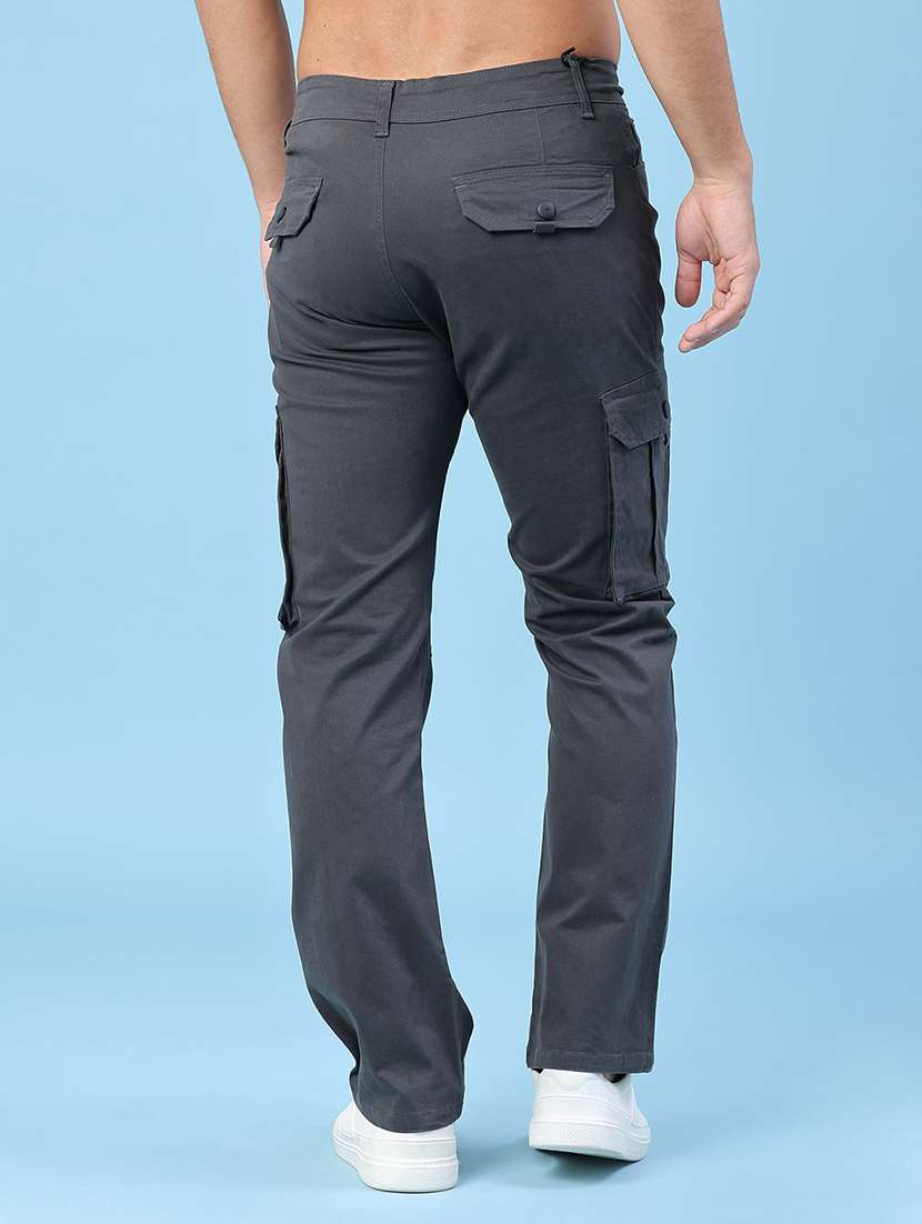 men solid mid rise regular fit cargo  - 22446973 -  Standard Image - 4