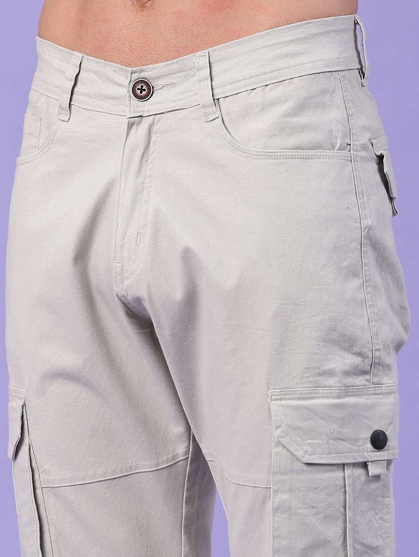 men solid mid rise regular fit cargo  - 22446975 -  Standard Image - 1