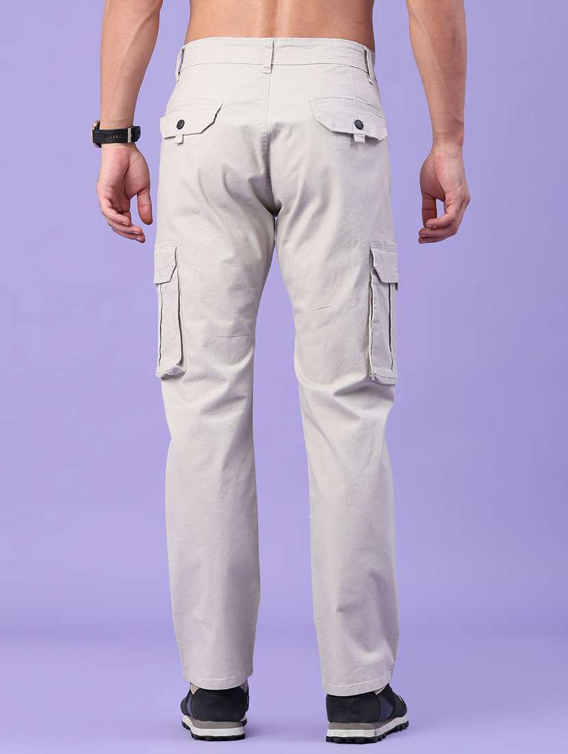 men solid mid rise regular fit cargo  - 22446975 -  Standard Image - 4