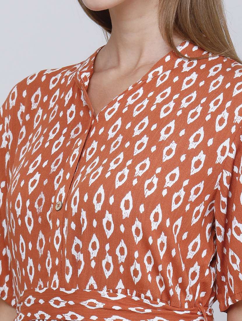 Women Printed Short Sleeves Tiered Dress - 22447047 -  Standard Image - 1