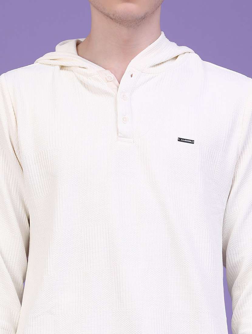 Men Textured Long Sleeves Hooded T-shirt - 22447135 -  Standard Image - 1