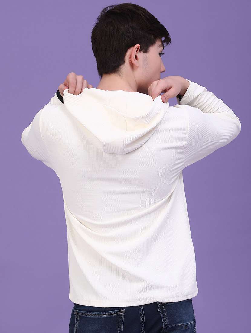 Men Textured Long Sleeves Hooded T-shirt - 22447135 -  Standard Image - 4