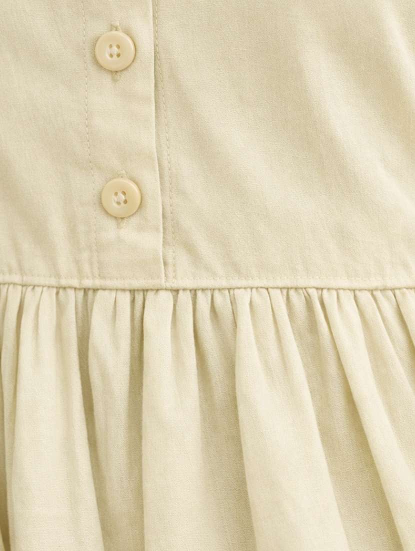 women cotton a-line fit and flare beige dress - 22447568 -  Standard Image - 4