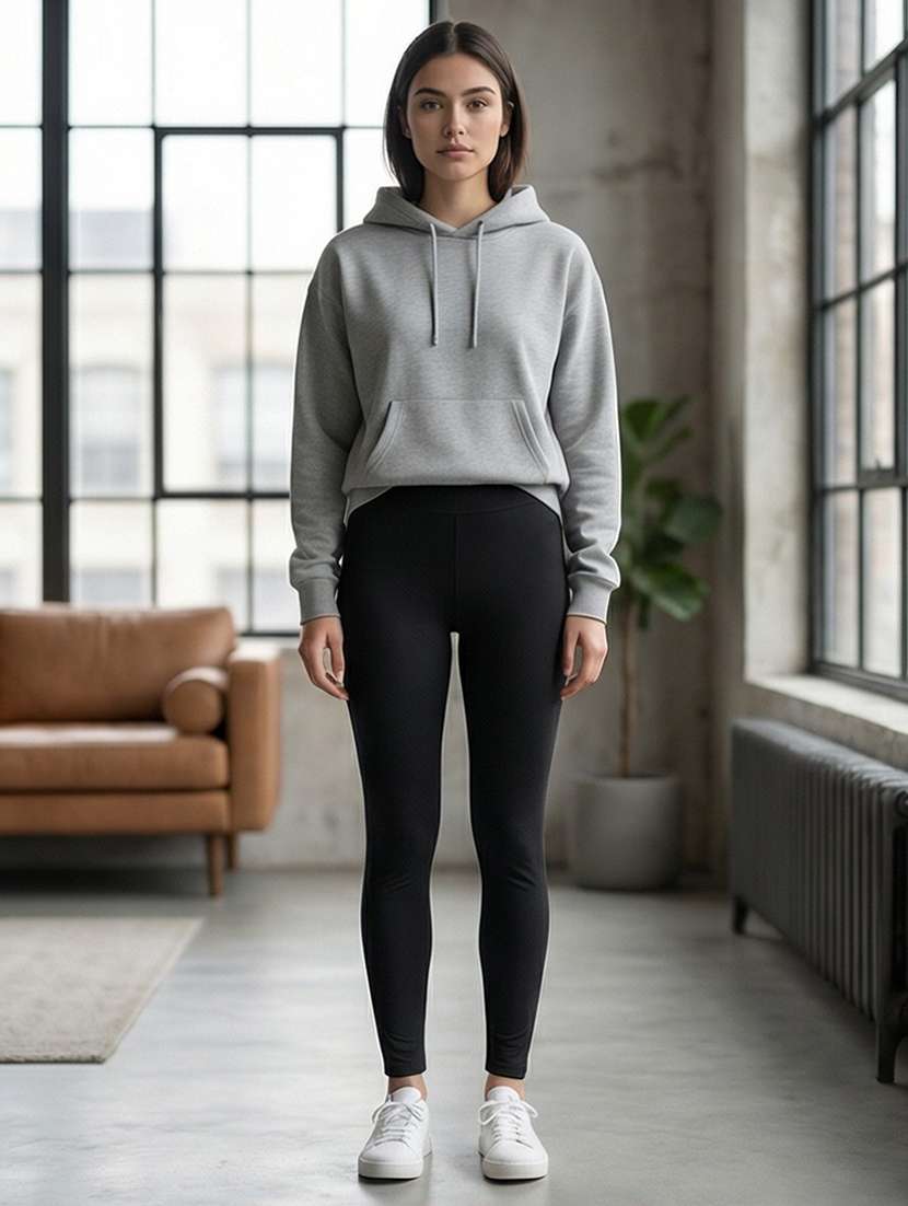 women solid mid rise ankle length leggings - 22447624 -  Standard Image - 1