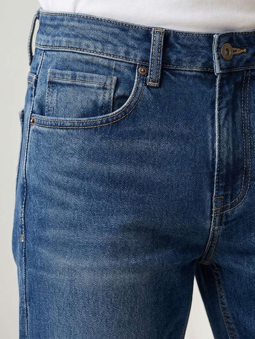 men washed high rise full length tapered jeans - 22447632 -  Standard Image - 1