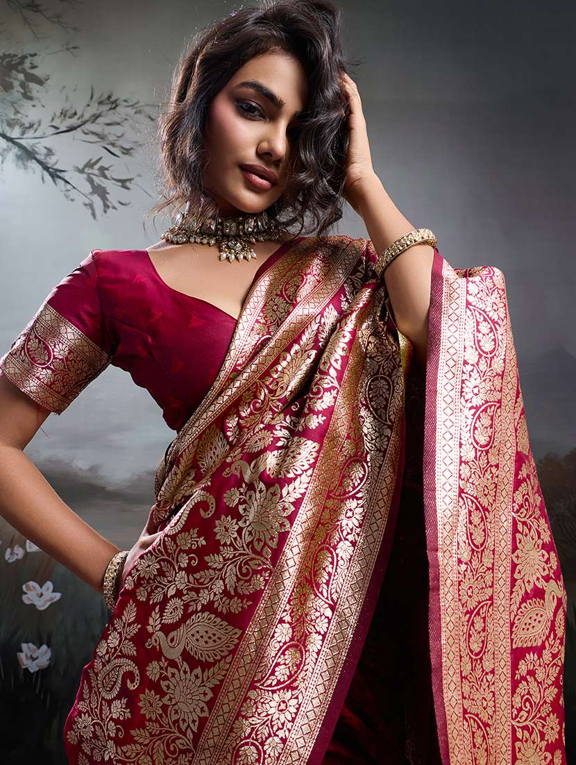 women self design banarasi saree with blouse - 22447881 -  Standard Image - 1