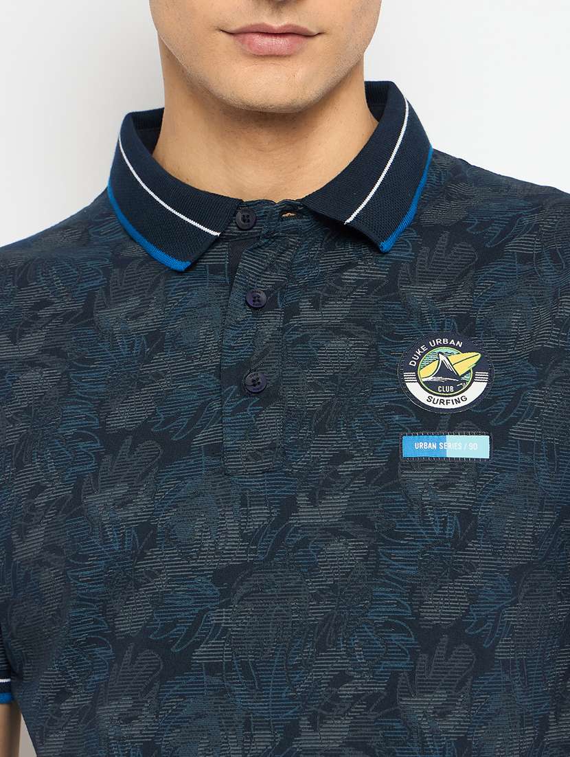 men printed polo neck t-shirt - 22447924 -  Standard Image - 1