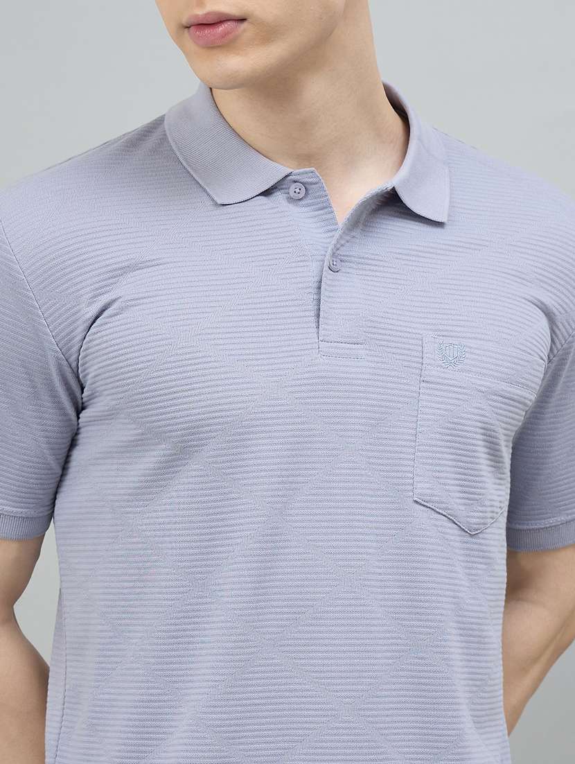 Men Stripes Polo Neck T-shirt - 22447951 -  Standard Image - 1
