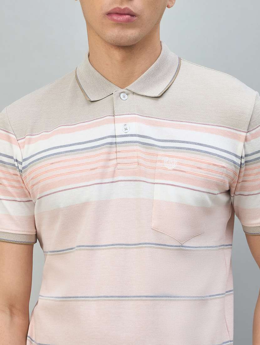 men striped short sleeve polo t-shirt - 22447978 -  Standard Image - 1