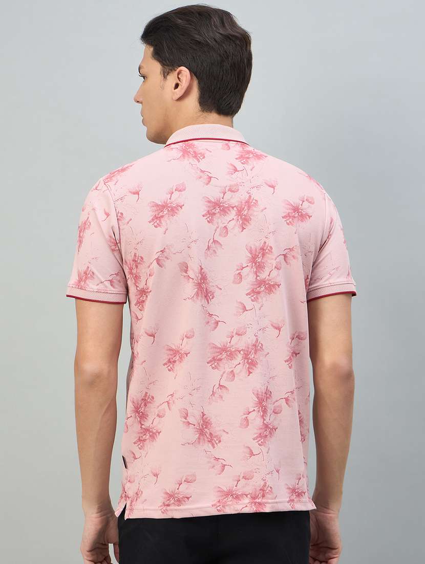 men pink cotton blend plain t-shirt - 22447980 -  Standard Image - 4
