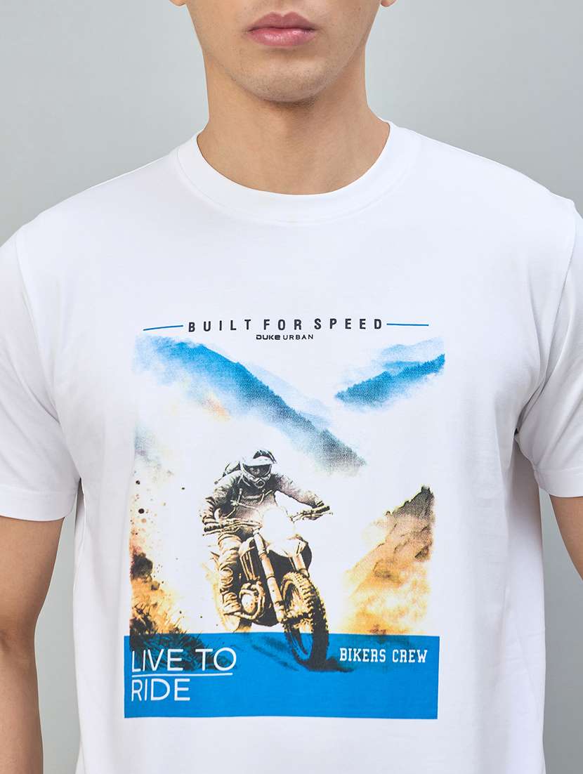 white cotton blend plain tshirt - 22447989 -  Standard Image - 1