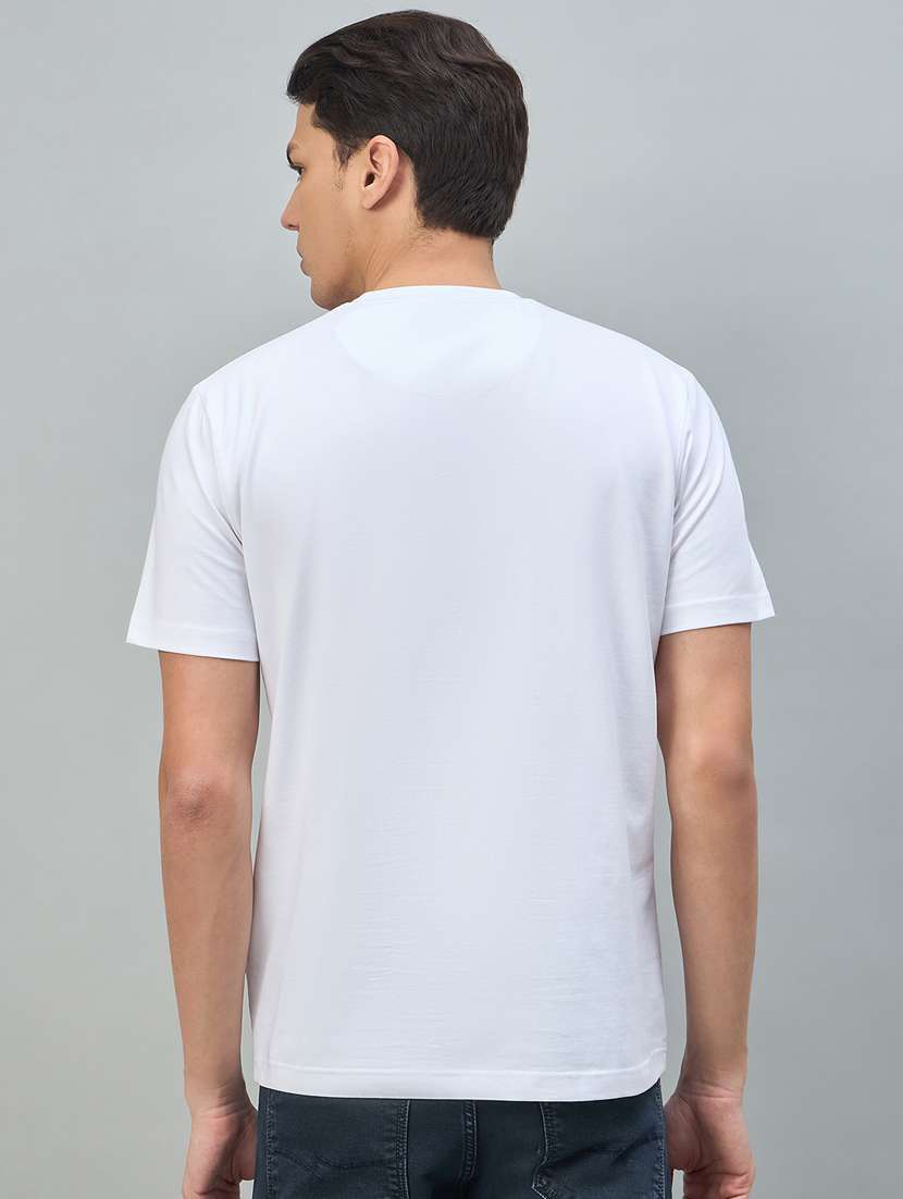 white cotton blend plain tshirt - 22447989 -  Standard Image - 4