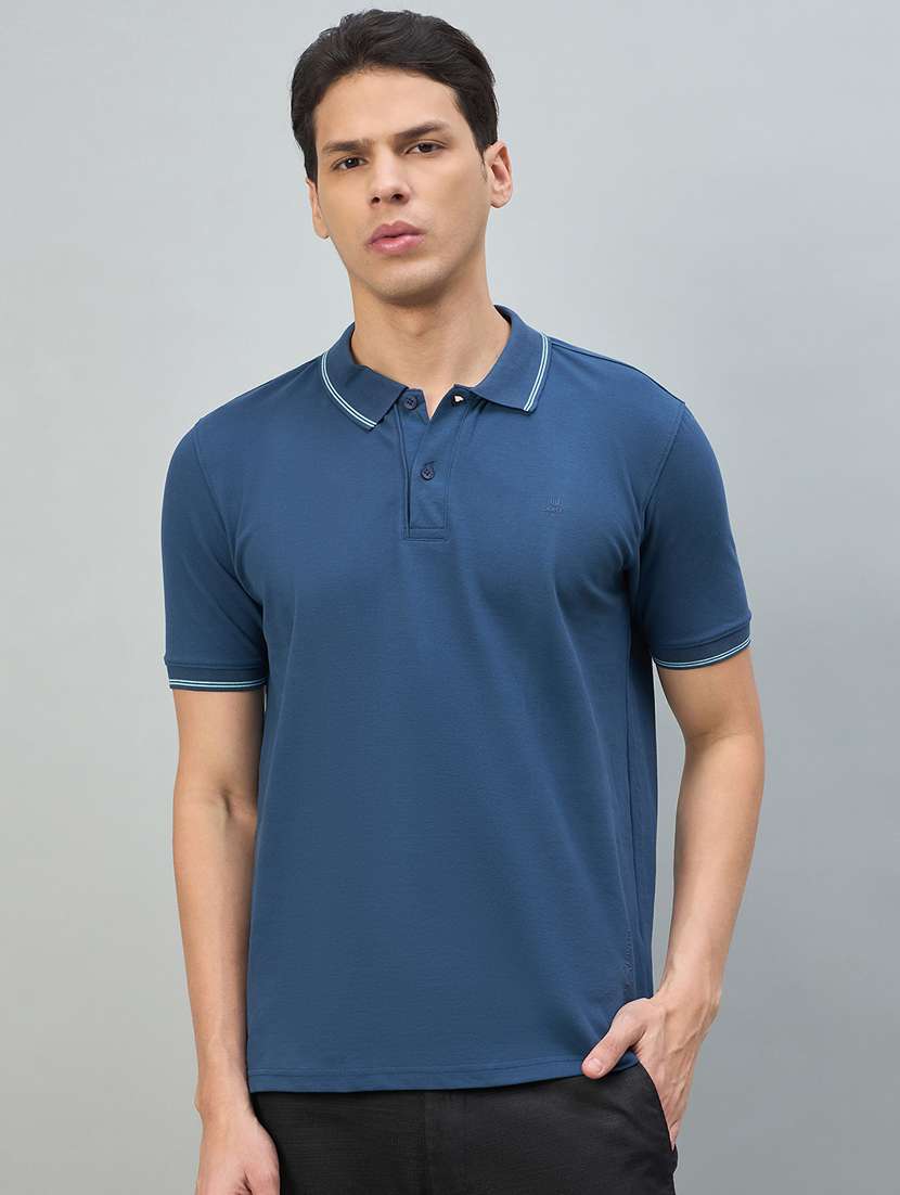 men solid short sleeve polo t-shirt