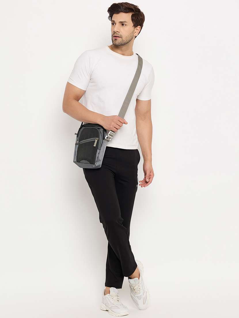 men black cotton blend  full length track pant - 22448026 -  Standard Image - 4