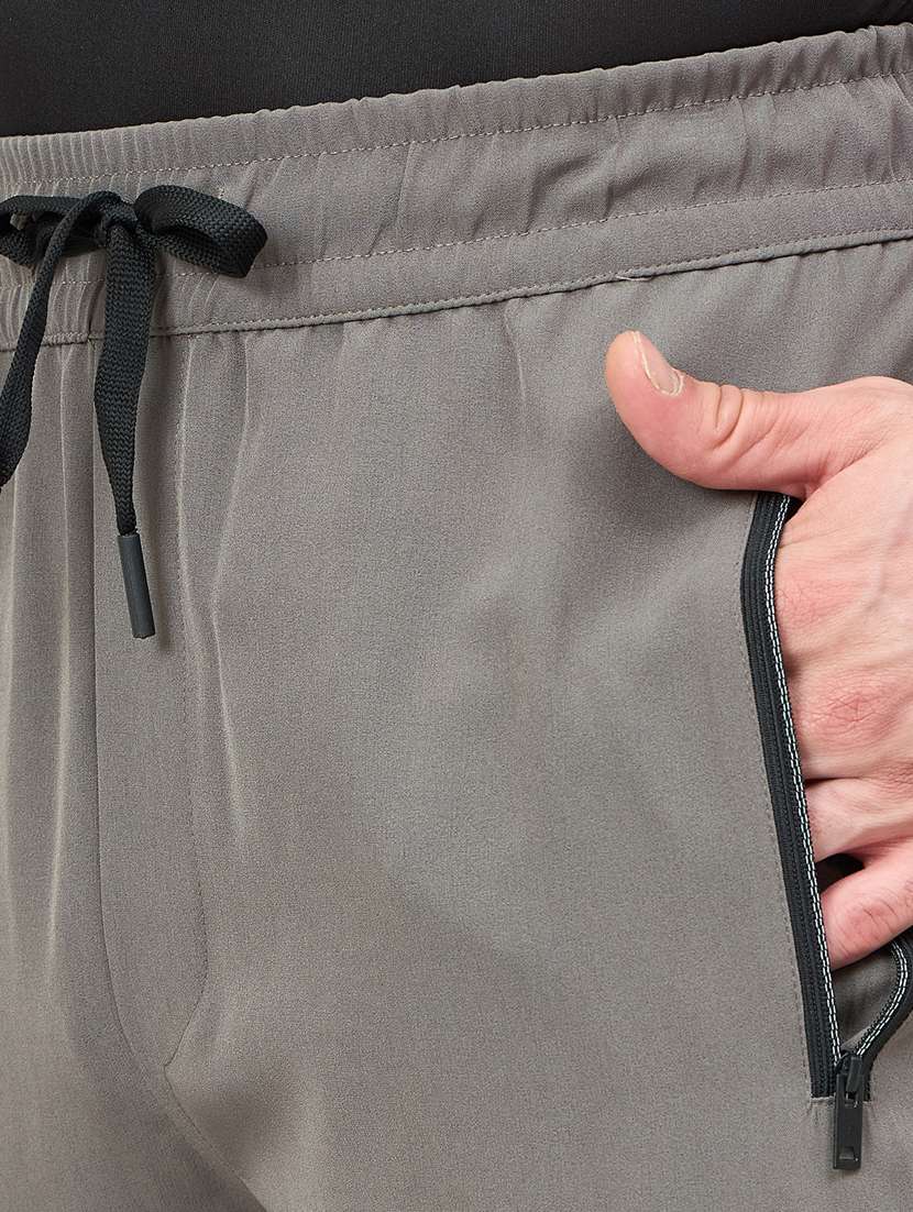 men grey nylon  full length track pant - 22448032 -  Standard Image - 1