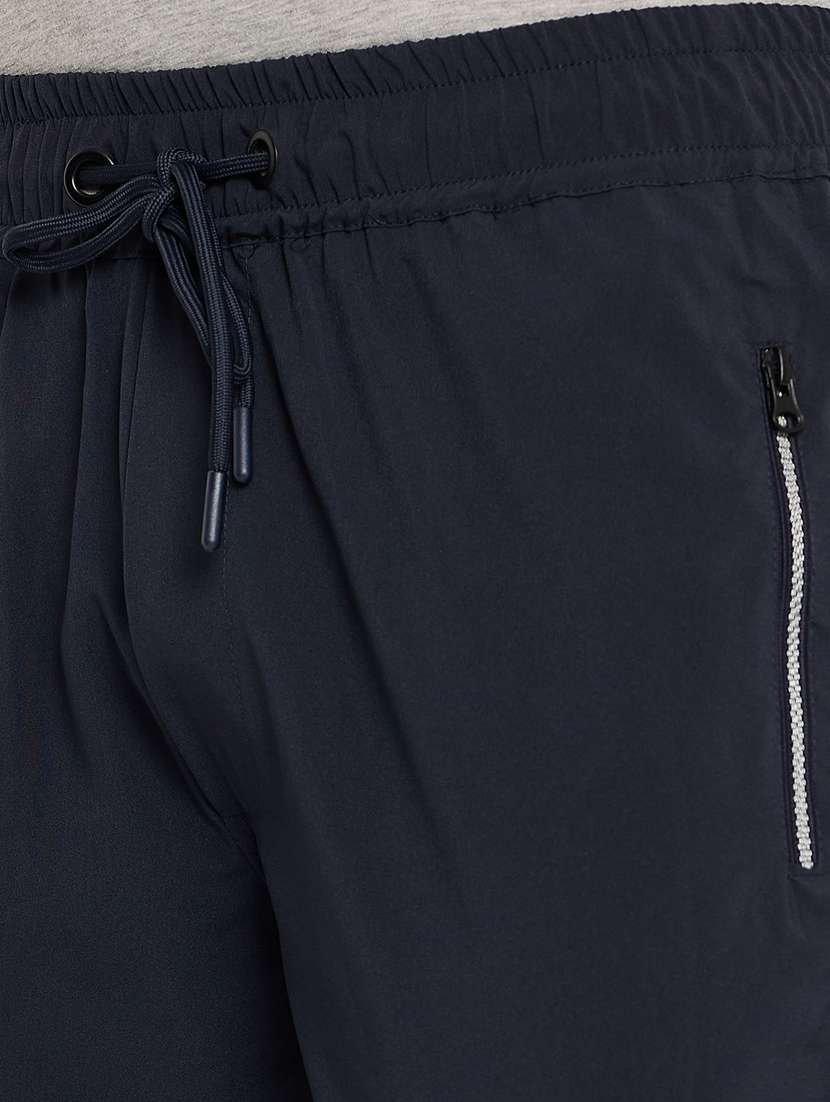 men navy blue nylon full length track pant - 22448033 -  Standard Image - 1