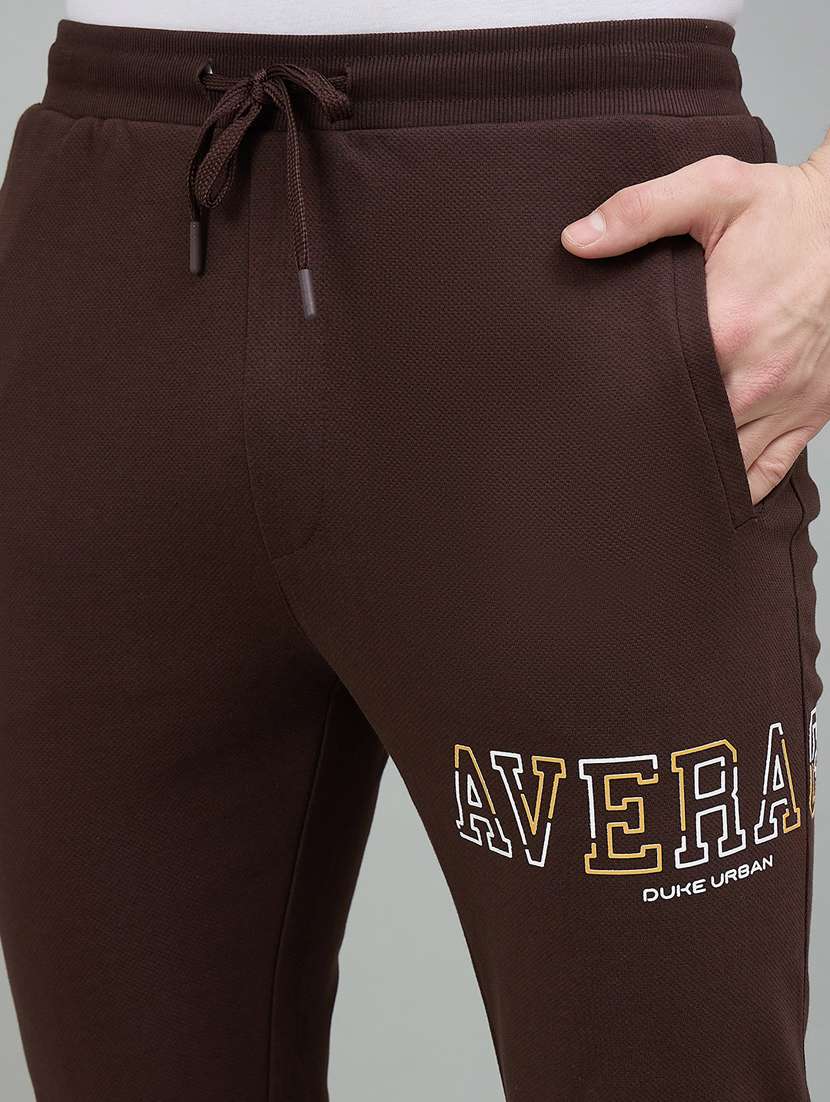Men Brown Cotton Blend Full Length Track Pant - 22448037 -  Standard Image - 1