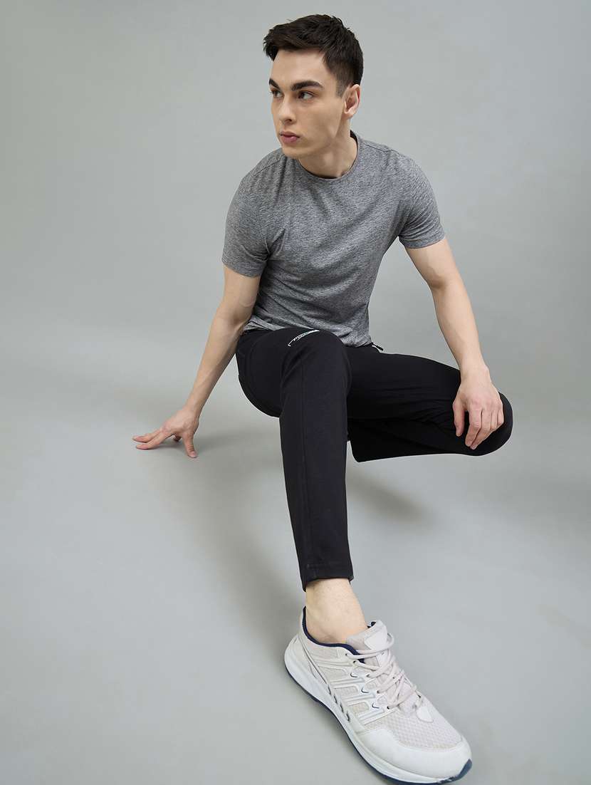 men black cotton blend  full length track pant - 22448040 -  Standard Image - 4