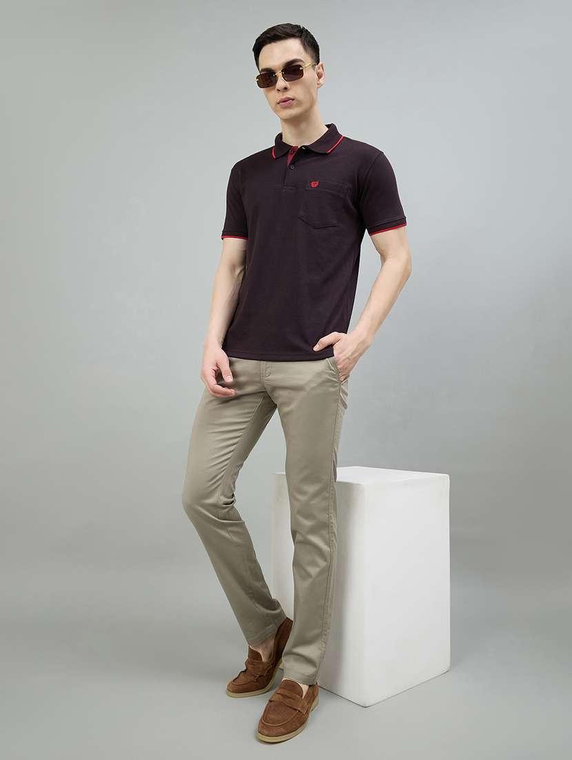 Men Solid Mid Rise Chinos Casual Trouser - 22448062 -  Standard Image - 4