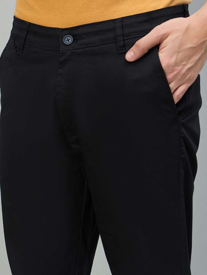 Men Solid Mid Rise Chinos Casual Trouser - 22448067 -  Standard Image - 1