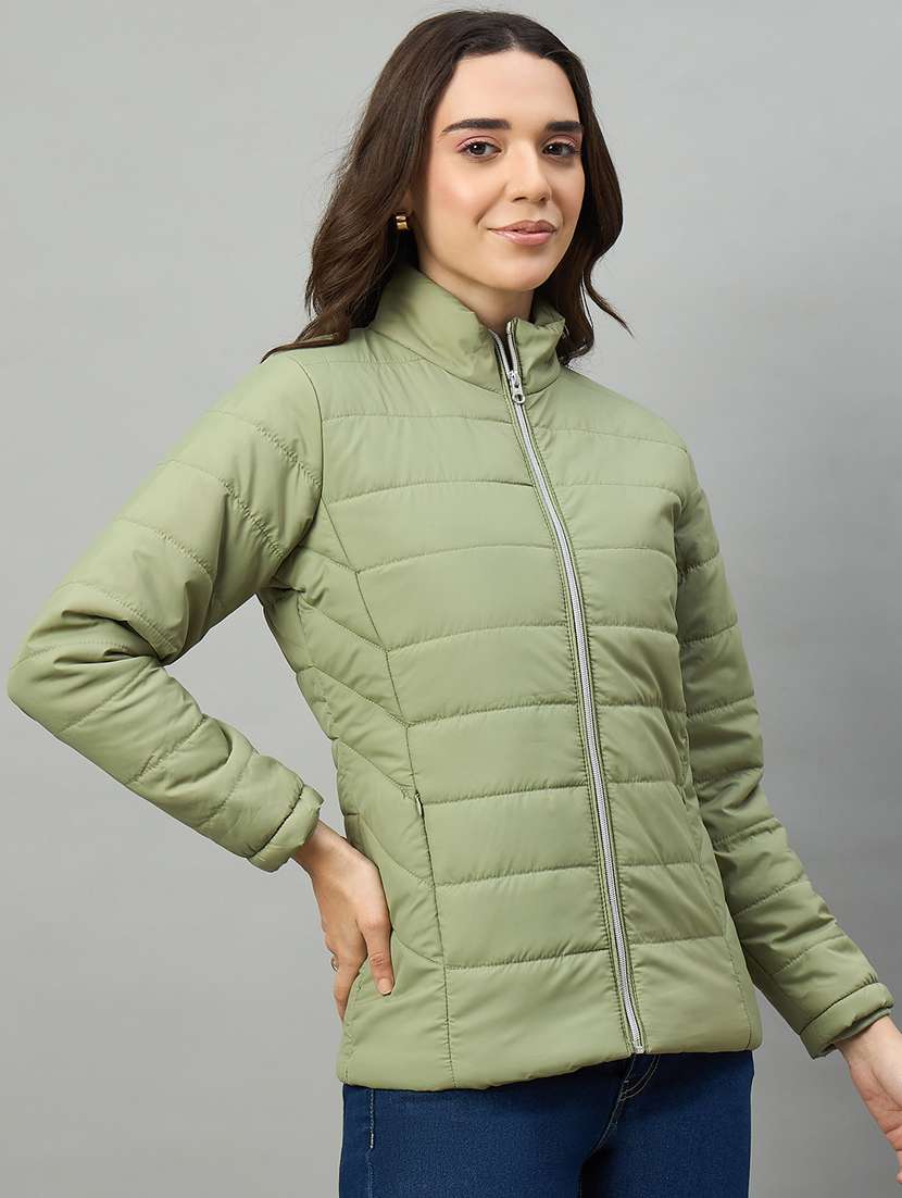 green polyester quilted & puffer jacket - 22448077 -  Standard Image - 1