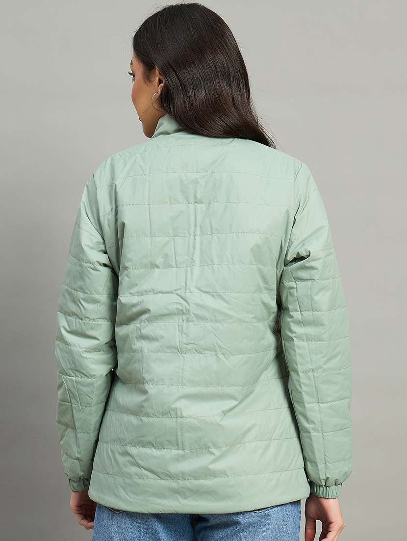 women solid long sleeve reversible puffer jacket - 22448085 -  Standard Image - 4