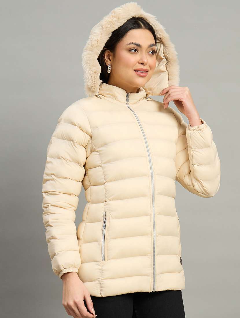 women solid long sleeve quilted jacket - 22448112 -  Standard Image - 1
