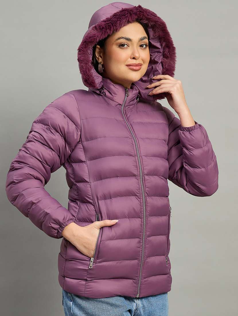 women solid long sleeve quilted jacket - 22448113 -  Standard Image - 1