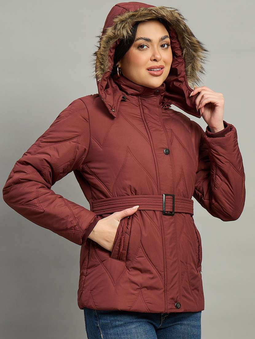 women solid long sleeve quilted jacket - 22448115 -  Standard Image - 1