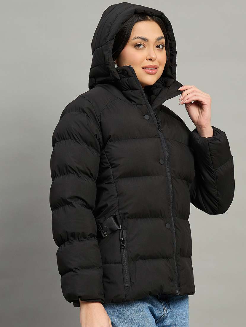women solid long sleeve quilted jacket - 22448116 -  Standard Image - 1