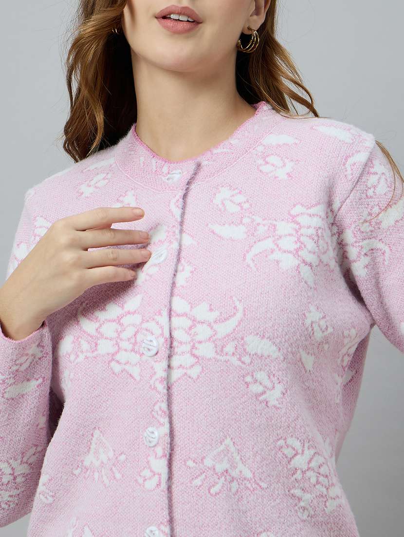 women pink acrylic plain sweatshirt - 22448121 -  Standard Image - 1