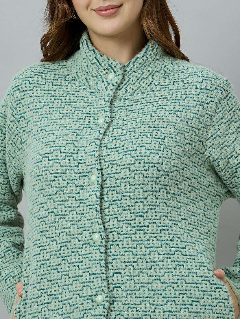 women green acrylic plain sweatshirt - 22448151 -  Standard Image - 1
