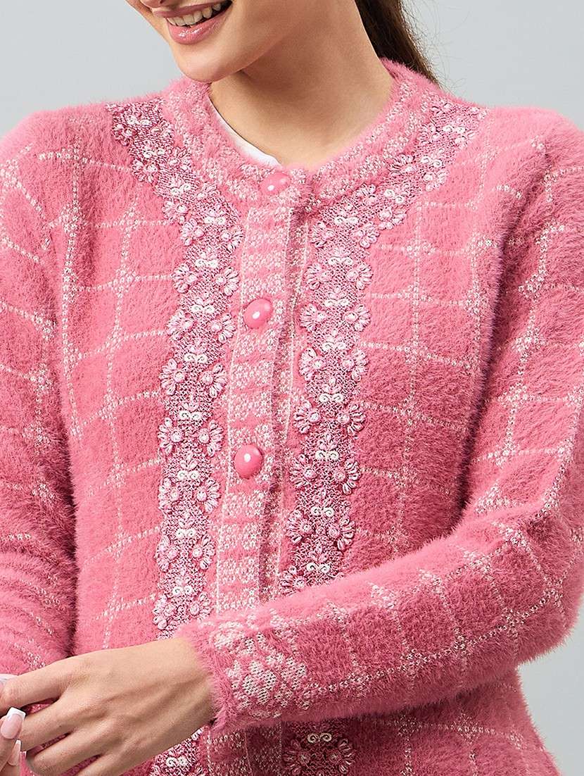 women pink acrylic plain sweatshirt - 22448197 -  Standard Image - 1
